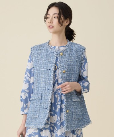 ファンシーノットツイード ジレ