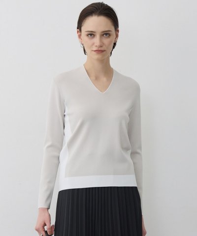 シンセティックフルニードル Vネックニット