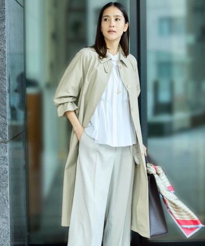 コットンナイロンバルカラー コート