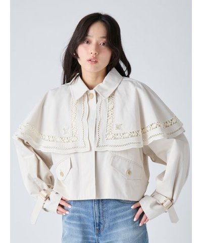 2wayエンブロイダリーケープコート