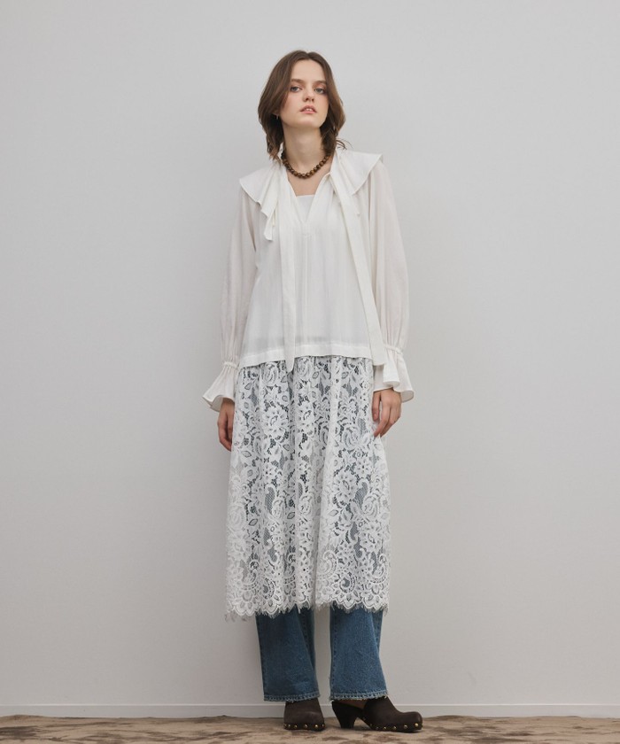 レースコンビフリルカフタンワンピース(508723037)｜阪急百貨店公式