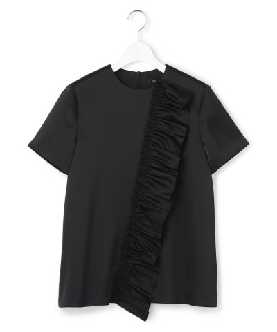 【APPLAUDIR】クリアダブルサテン フリルデザイン ブラウス