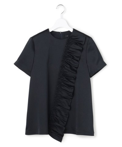 【APPLAUDIR】クリアダブルサテン フリルデザイン ブラウス