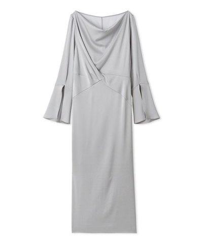 ドレープネックフロントノットドレス