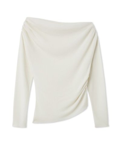 アシンメトリーオフショルニットトップス