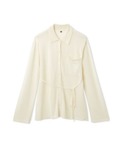 シルクブレンドシアーニットシャツ／ウォッシャブル