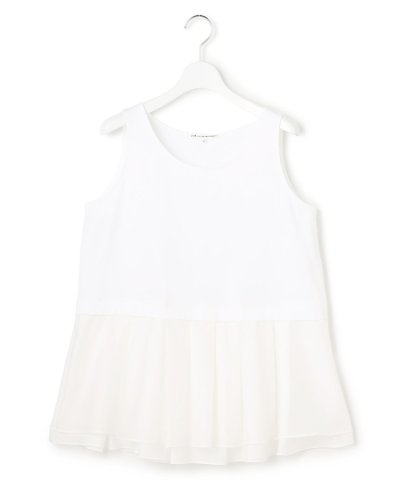 ナチュラルコットンベア シアーペプラム タンクトップ