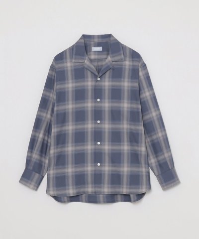 GREY LABEL オンブレチェックオープンカラーシャツ