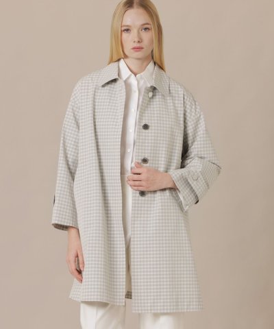 【ROSLEY/ロズリー】スプリングチェックステンカラーコート