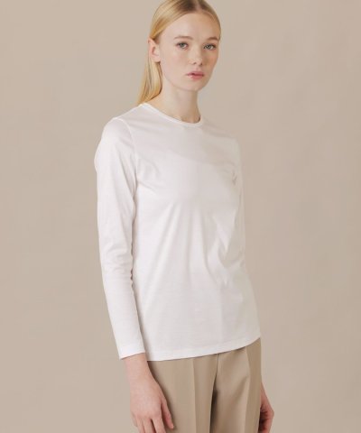【The Essential Collection】コットンスムース長袖Tシャツ