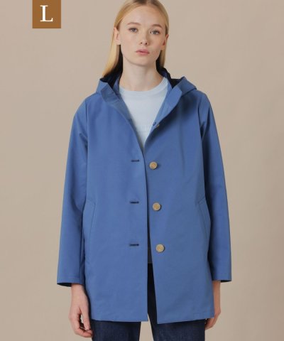 【L】【CHRYSTON/クリストン】バイカラーソロタフタフーデッドコート