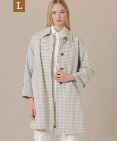 【L】【ROSLEY/ロズリー】スプリングチェックステンカラーコート