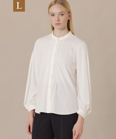 【L】トリアセテートドライポンチブラウス