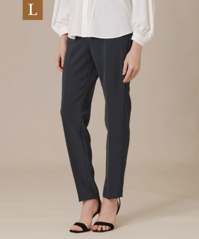 【L】ストレッチダブルクロステーパードパンツ