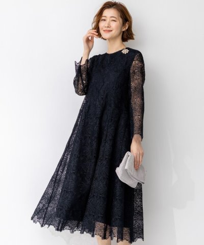 【APPLAUDIR】Brocheリボンブーケレース ドレス