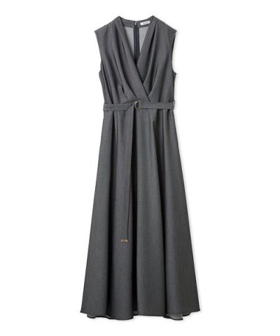 カシュクールベルトタックワンピース