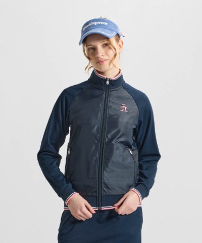 マンシングウェア MUNSINGWEAR 国旗ジャガードスタンドジップカットソー