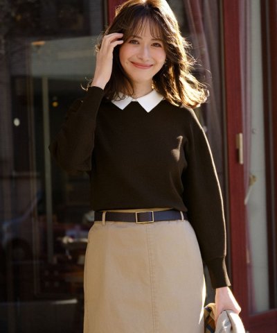 【WEB&一部店舗限定】バイカラーデザイン 2WAY ニット