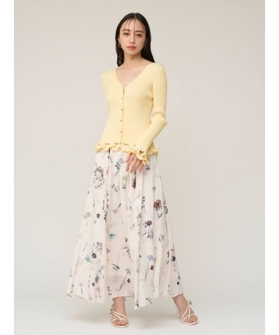 フローラルプリントフレアスカート