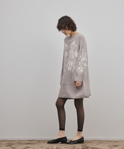 エンブロイダリーニットワンピース