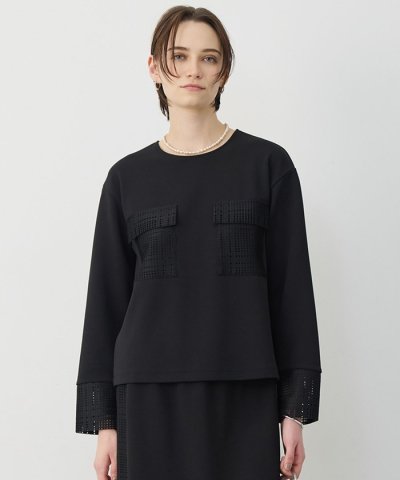 レースコンビジャージー トップス