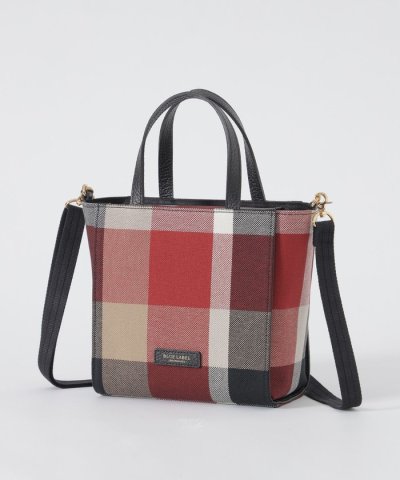 クレストブリッジチェックキャンバススクエアミニトート