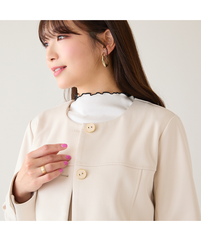 ローズティアラ RoseTiara ダンボールニットノーカラージャケット