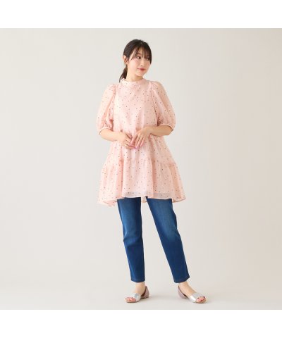 ローズティアラ RoseTiara 【伸縮性◎】ニットデニムパンツ