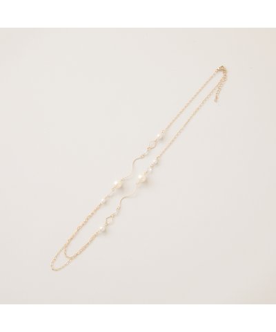 ローズティアラ RoseTiara パール調ビーズウエーブネックレス