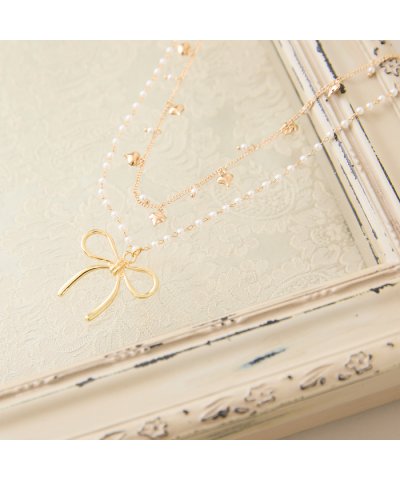 ローズティアラ RoseTiara リボン×ハート2連ネックレス