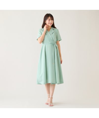 ローズティアラ RoseTiara 【速乾性/吸汗性】ラップ風シャツワンピース