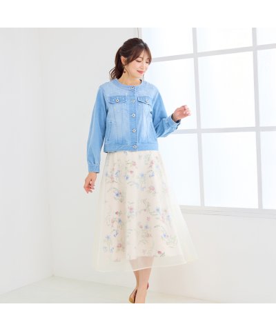 ローズティアラ RoseTiara フラワープリントフレアスカート