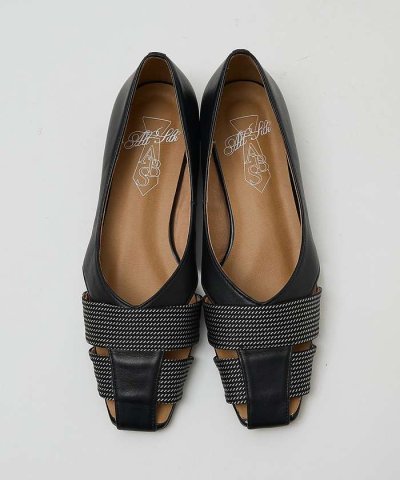 【シルクネクタイ生地使用】グルカモチーフ フラットパンプス【予約】