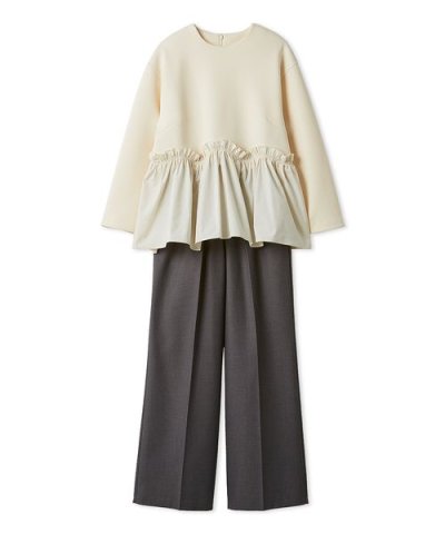 ペプラムブラウス×ワンタックパンツ　ＳＥＴＵＰ