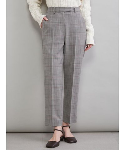 後ろゴムテーパードチェックパンツ