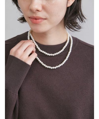 メタルリングパールロングネックレス