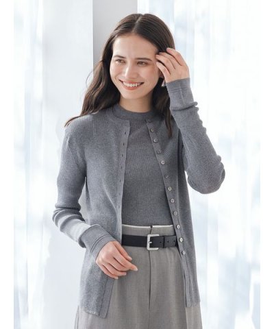 UVケアシアーリブニットカーディガン