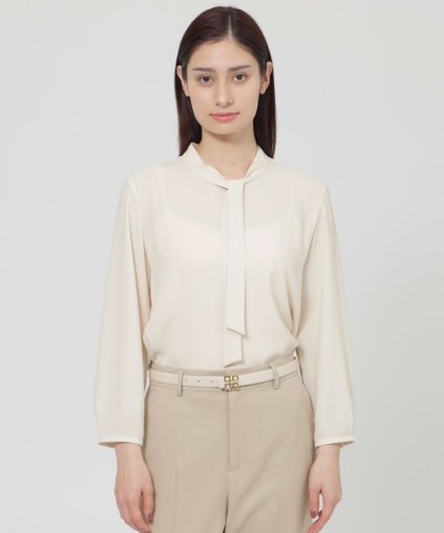 【ウォッシャブル/防しわ性/吸水速乾】エレガントジョーゼット　ブラウス