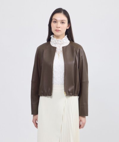 ソフトシープレザー ノーカラージャケット