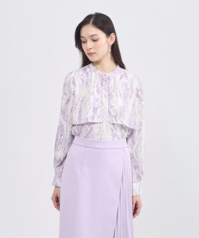 マーブルプリント フライヨークブラウス