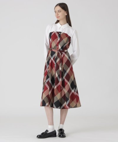 クレストブリッジチェックライトクロッシングツイルシャツドレス
