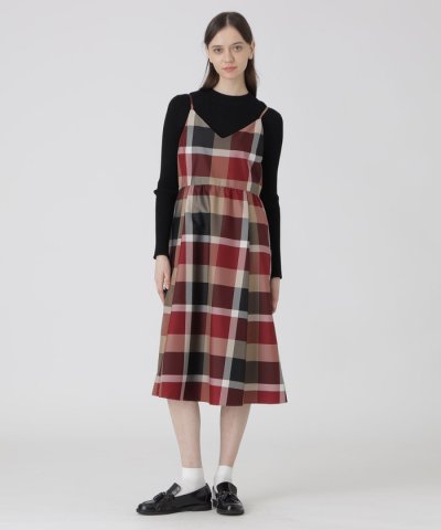 クレストブリッジチェックライトクロッシングツイルキャミソールドレス