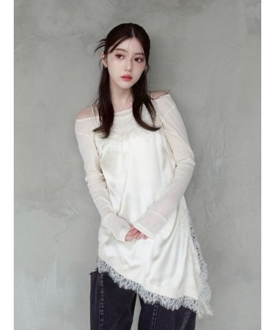 レーストリムキャミチュニック