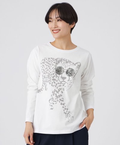 【ウォッシャブル】グラスパンサープリントカットソー