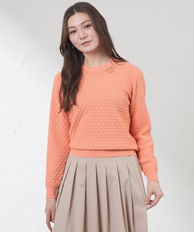 バルキーストレッチ編み柄ニット