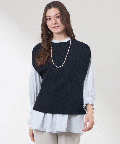 カノコ柄ニットベスト