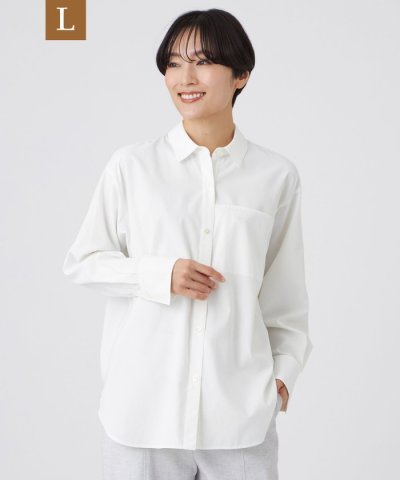 【L】【マシンウォッシャブル】ソフトタイプライターストレッチシャツ