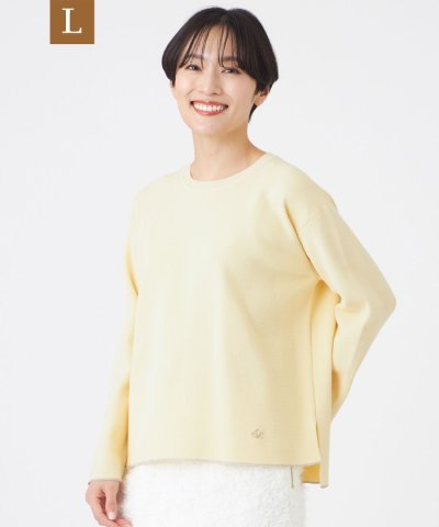 【L】【マシンウォッシャブル】テックスブリッドニットプルオーバー