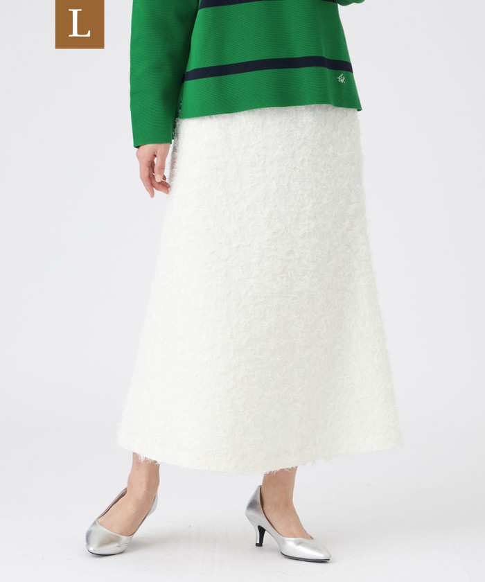 L】【マシンウォッシャブル】シャギーパンサージャカードスカート