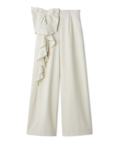 【洗える】リボンワイドパンツ